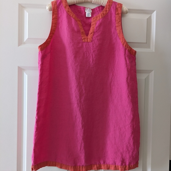 Sigrid Olsen Dresses & Skirts - Sigrid Olsen linen shift tank dress L  / XL pink orange Summer fade
